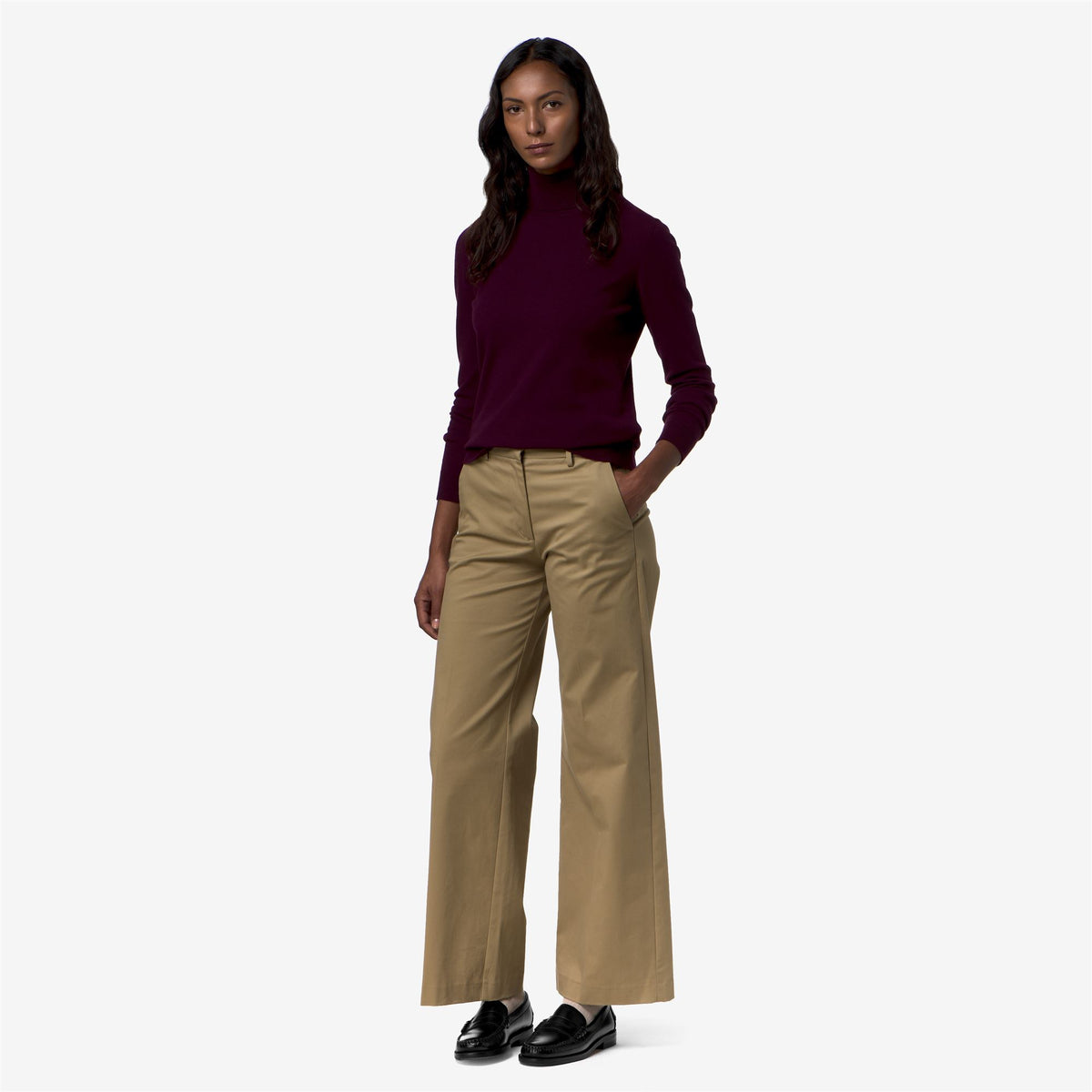 Knitwear_Woman_AMANE PLAIN MIX MERINO_Pull Over_Violet Prune - Commercial 7