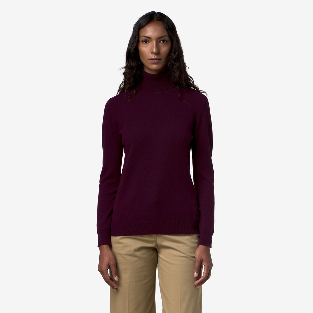 Knitwear_Woman_AMANE PLAIN MIX MERINO_Pull Over_Violet Prune - Commercial 4