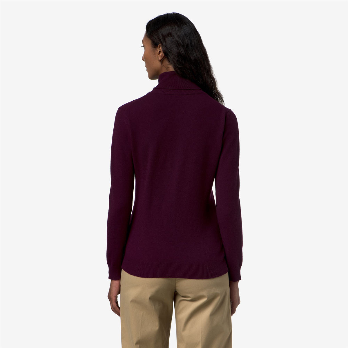 Knitwear_Woman_AMANE PLAIN MIX MERINO_Pull Over_Violet Prune - Commercial 6
