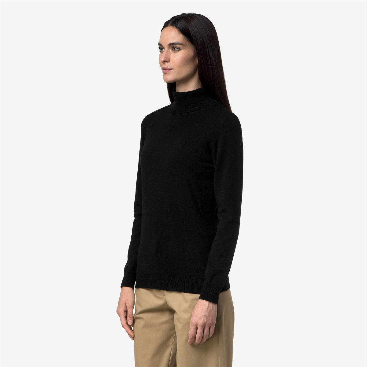 Knitwear_Woman_AMANE PLAIN MIX MERINO_Pull Over_Black Pure - Commercial 5