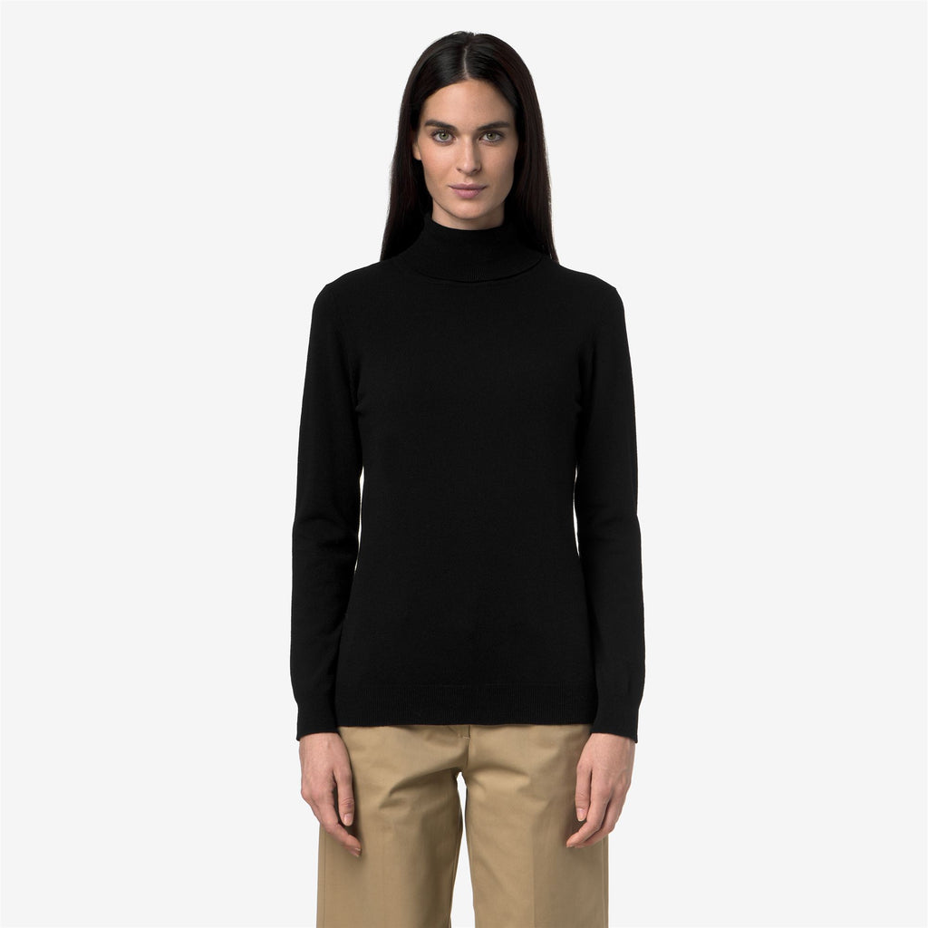Knitwear_Woman_AMANE PLAIN MIX MERINO_Pull Over_Black Pure - Commercial 4