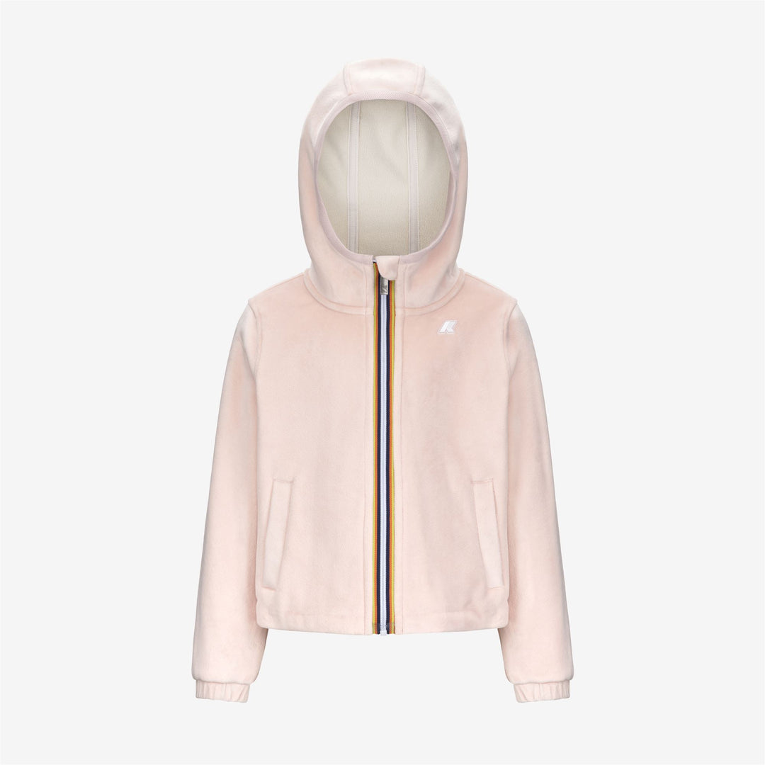 Sudadera con capucha de terciopelo con cremallera completa para niña gris 01