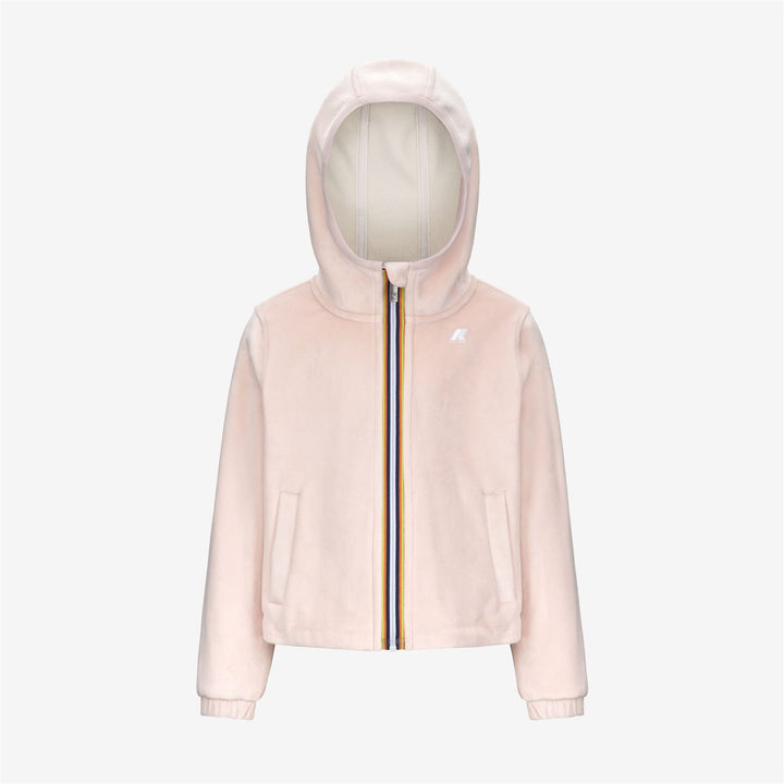 Felpa con cappuccio in pile di velluto con cerniera intera per bambina grigia 1