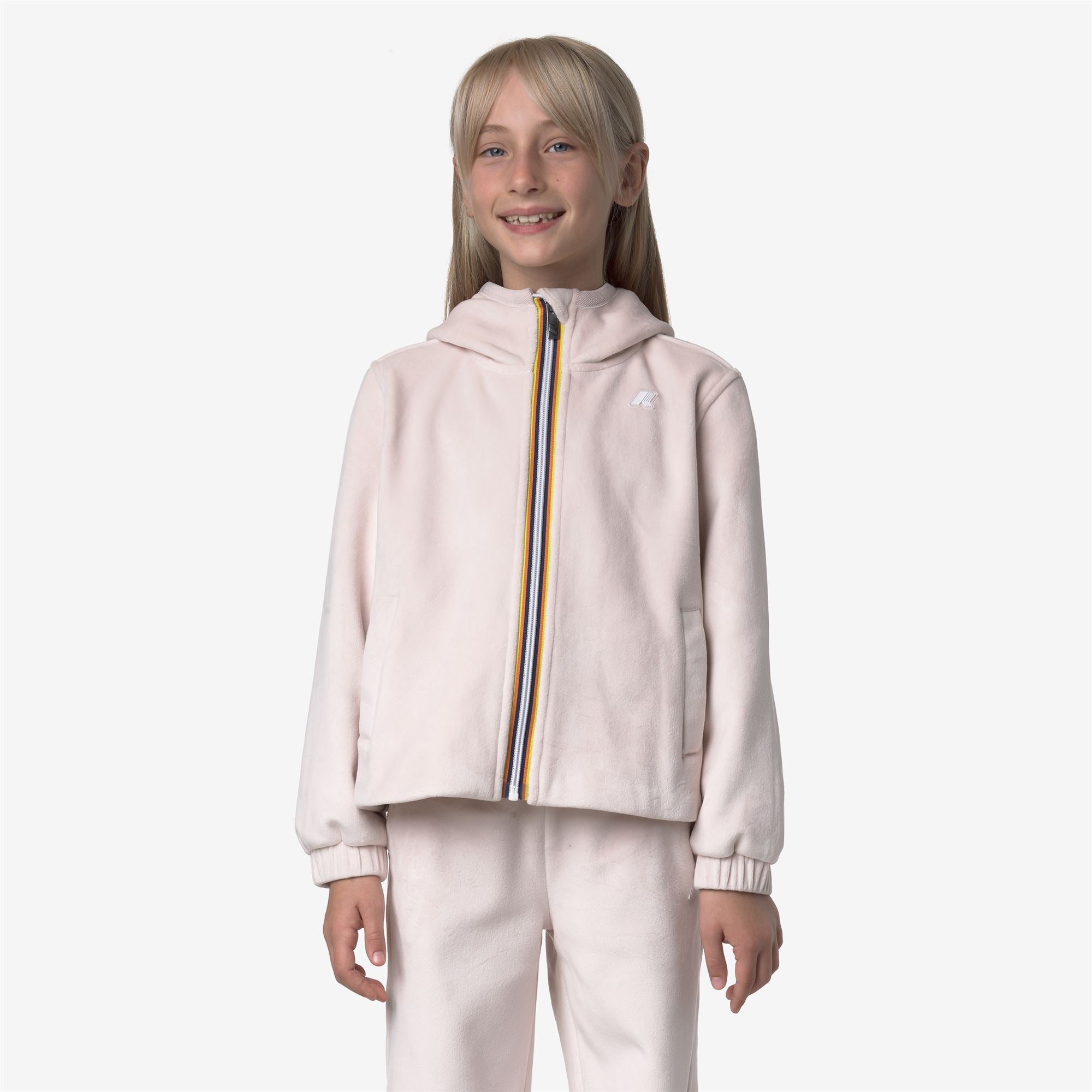 Fleece Girl P. VIVIEL VELOUR POLAR Hoodie Full Zip ROSE HUSHED