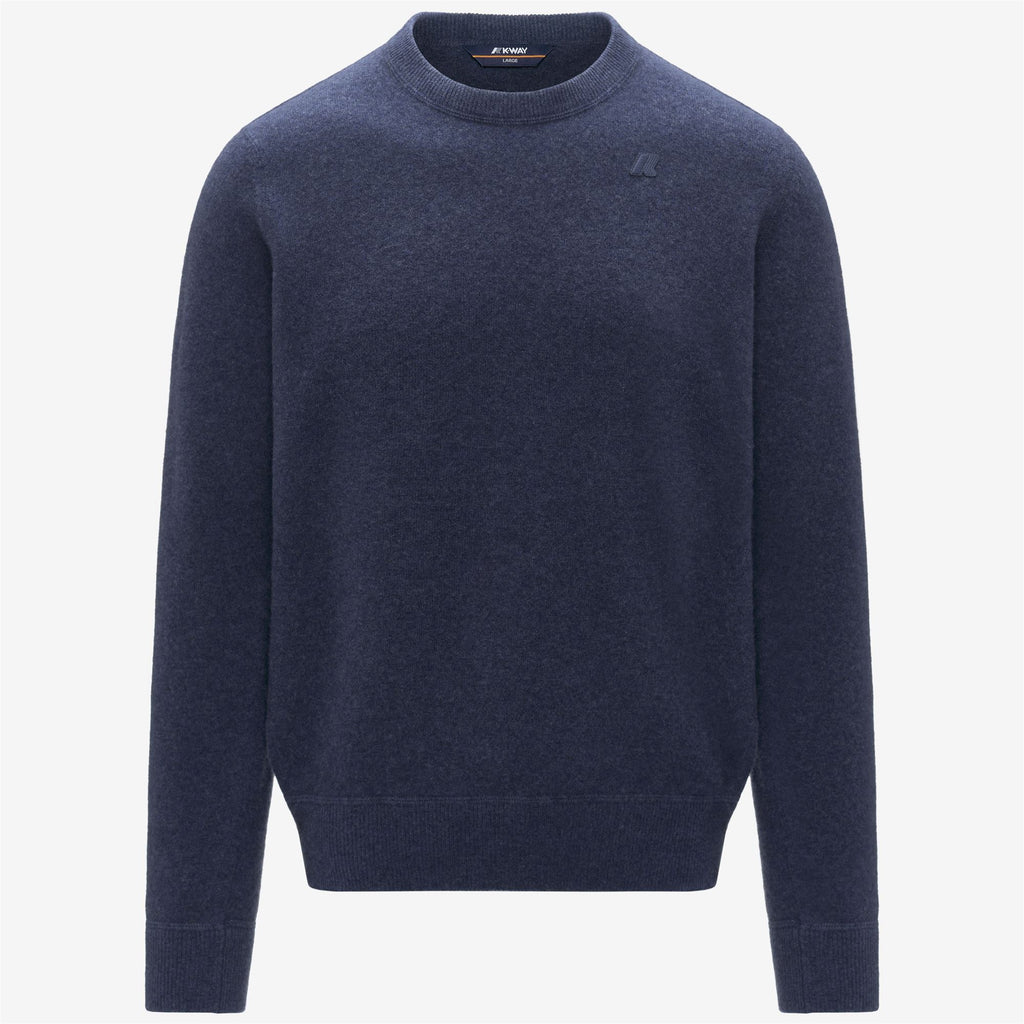 Knitwear_Man_SEBASTIEN FLEECE STITCH_Pull Over_Blue Dusty - Commercial 7