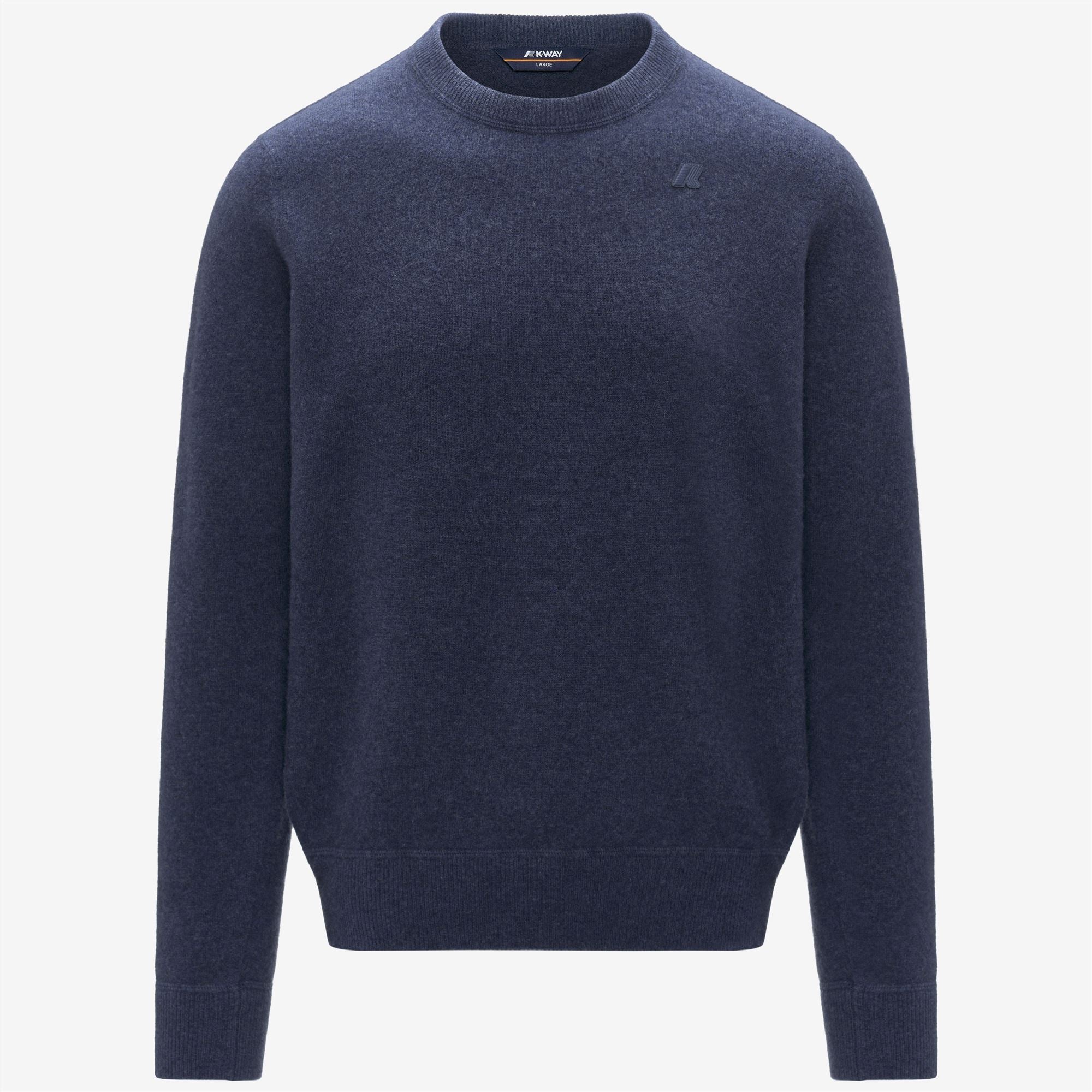 Knitwear_Man_SEBASTIEN FLEECE STITCH_Pull Over_Blue Dusty - Commercial 7