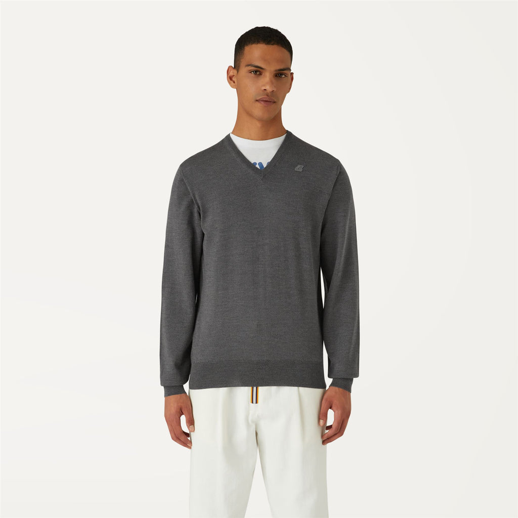 Knitwear_MAN_ANTOINE MERINO_Pull Over_Grey Md Mel - Grey Md Steel - Commercial 4