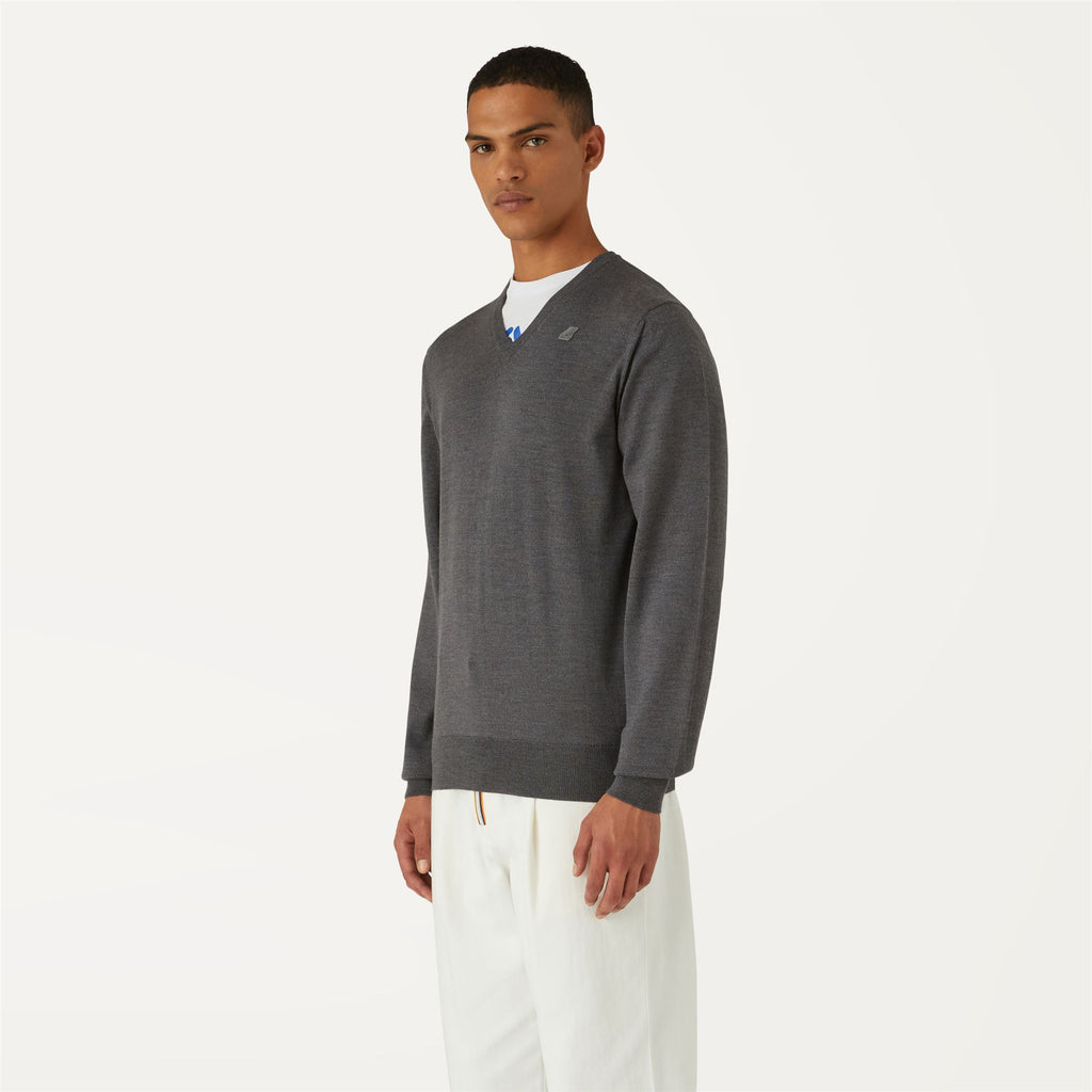 Knitwear_MAN_ANTOINE MERINO_Pull Over_Grey Md Mel - Grey Md Steel - Commercial 5