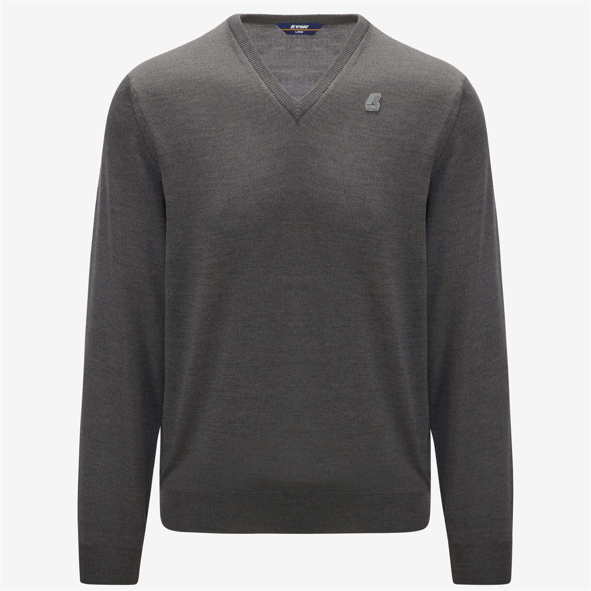 Knitwear_MAN_ANTOINE MERINO_Pull Over_Grey Md Mel - Grey Md Steel - Commercial 1