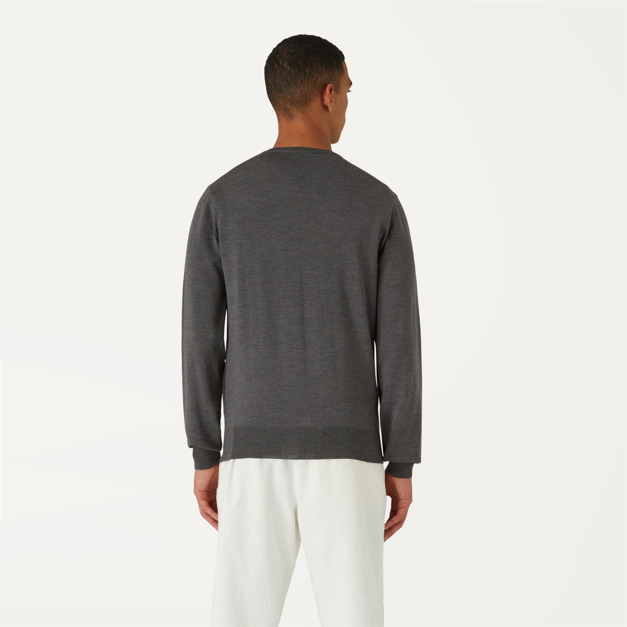 Knitwear_MAN_ANTOINE MERINO_Pull Over_Grey Md Mel - Grey Md Steel - Commercial 6