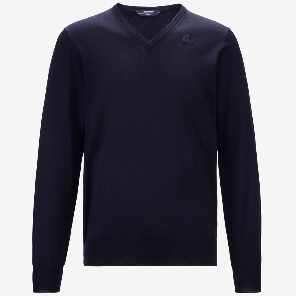 Knitwear_MAN_ANTOINE MERINO_Pull Over_Blue Depth - Commercial 1