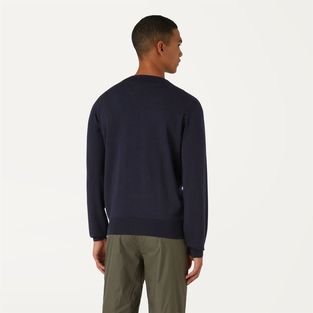 Blue Men's Merino Wool Pullover Knitwear for Warmth 02