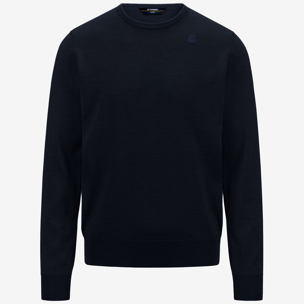 Knitwear_MAN_SEBASTIEN MERINO_Pull Over_Blue Depth - Commercial 1