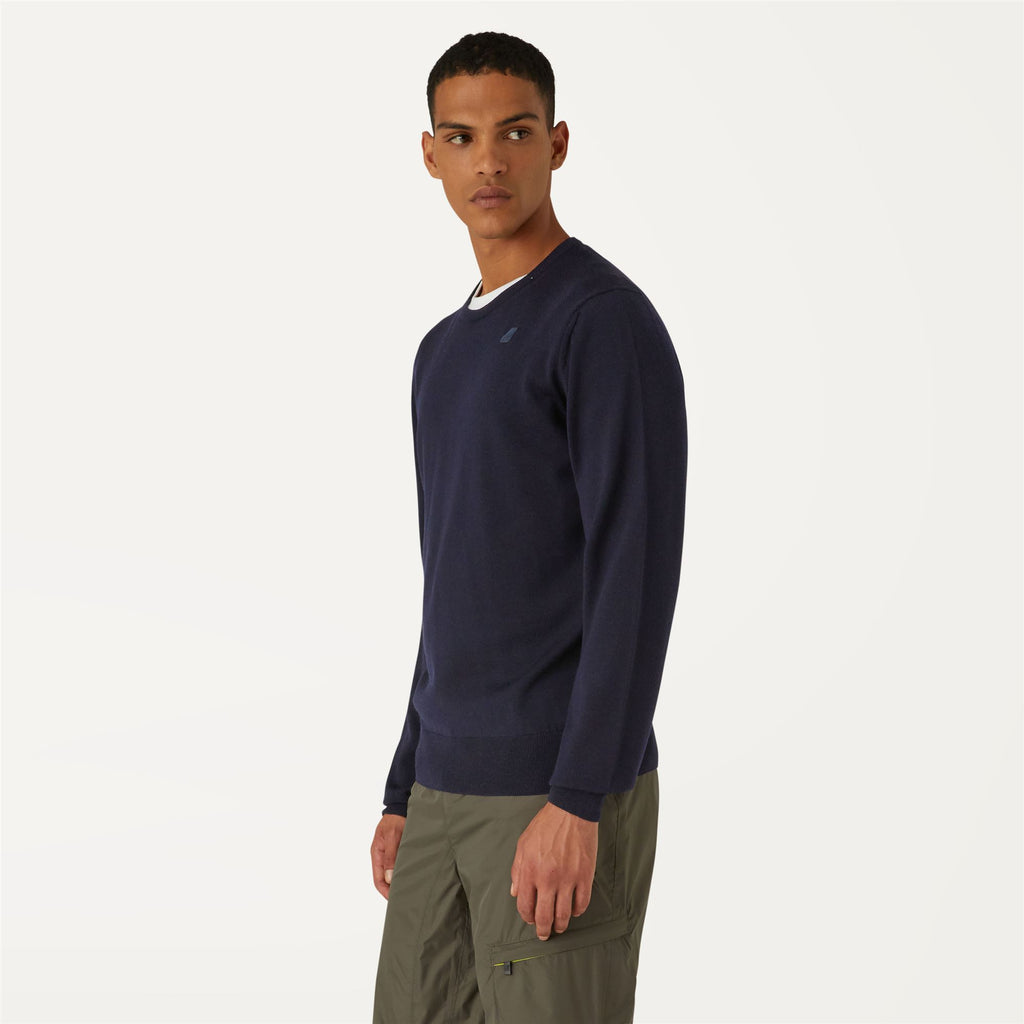 Knitwear_MAN_SEBASTIEN MERINO_Pull Over_Blue Depth - Commercial 5