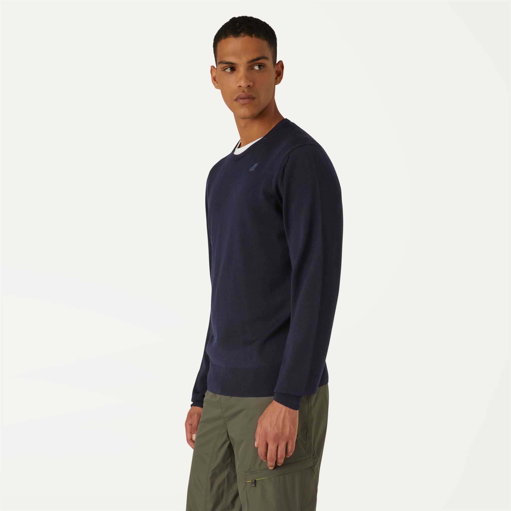 Knitwear_MAN_SEBASTIEN MERINO_Pull Over_Blue Depth - Commercial 5