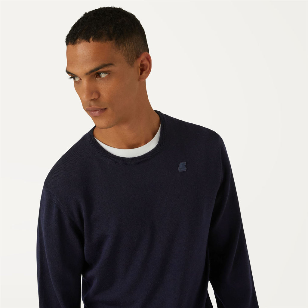 Knitwear_MAN_SEBASTIEN MERINO_Pull Over_Blue Depth - Commercial 7