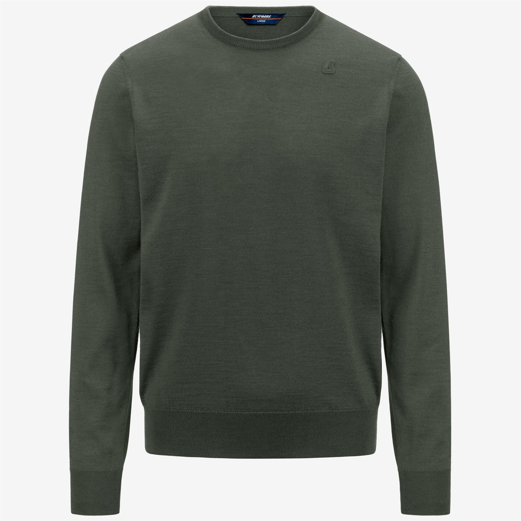 Knitwear_MAN_SEBASTIEN MERINO_Pull Over_GREEN BLACKISH - Commercial 1