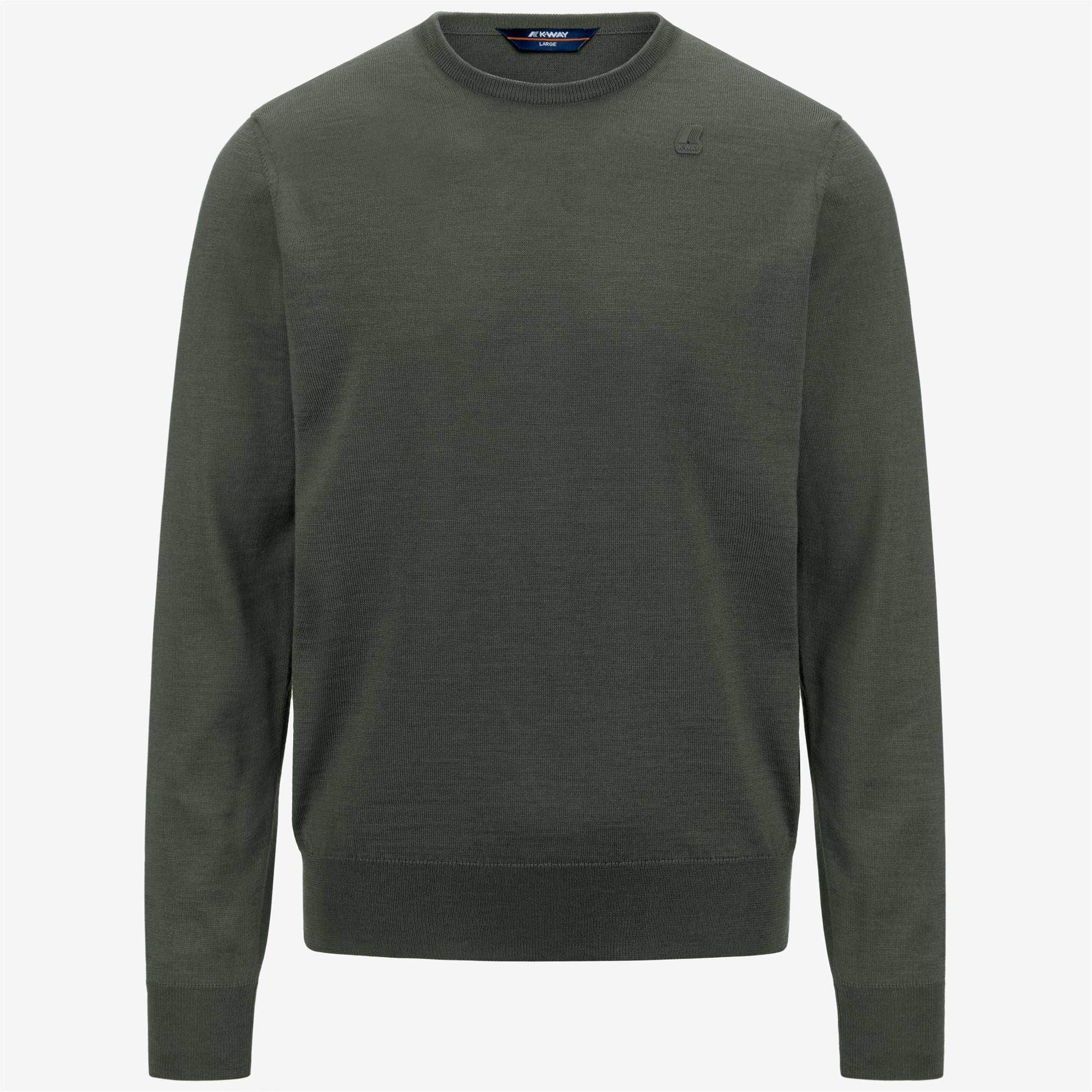 Knitwear_MAN_SEBASTIEN MERINO_Pull Over_GREEN BLACKISH - Commercial 1