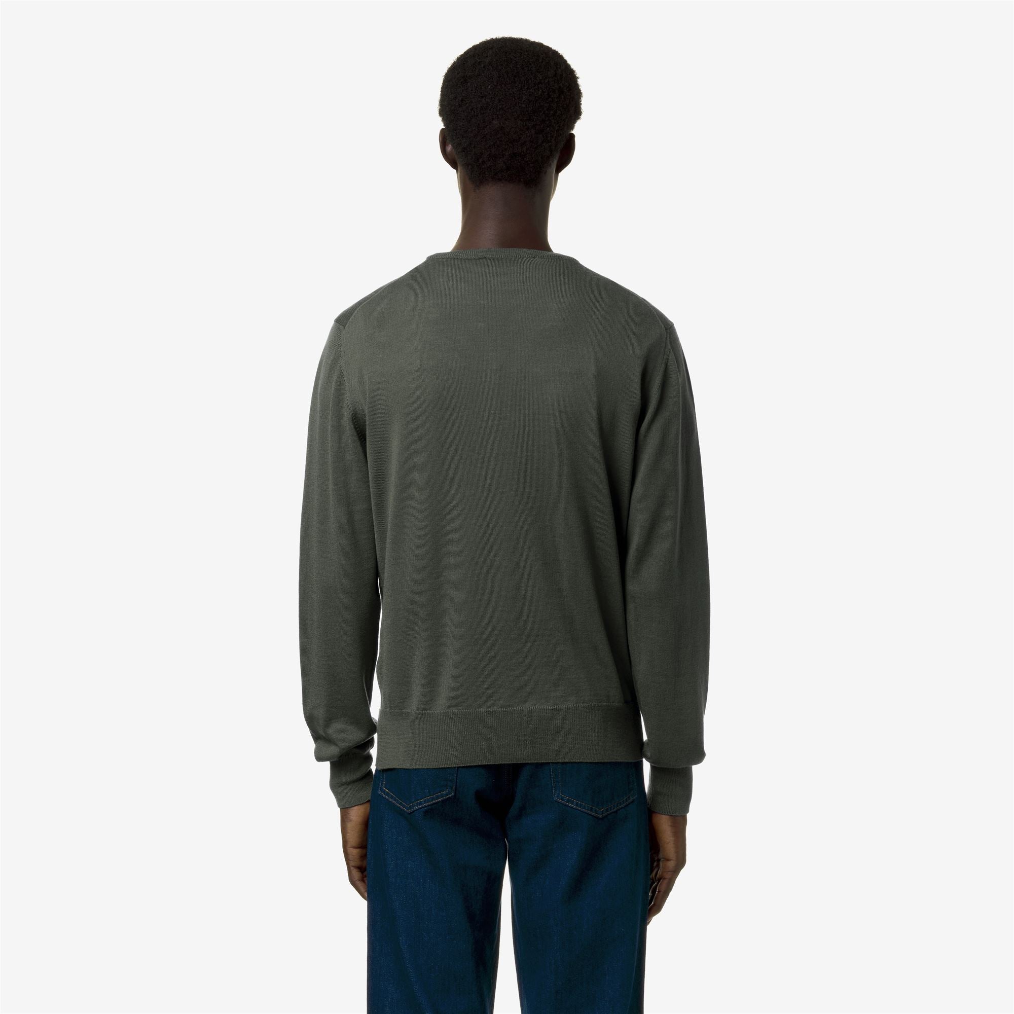 Knitwear_MAN_SEBASTIEN MERINO_Pull Over_GREEN BLACKISH - Commercial 6