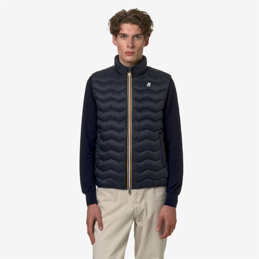 Blue Men's Eco-Friendly Quilted Vest for City Wear 01