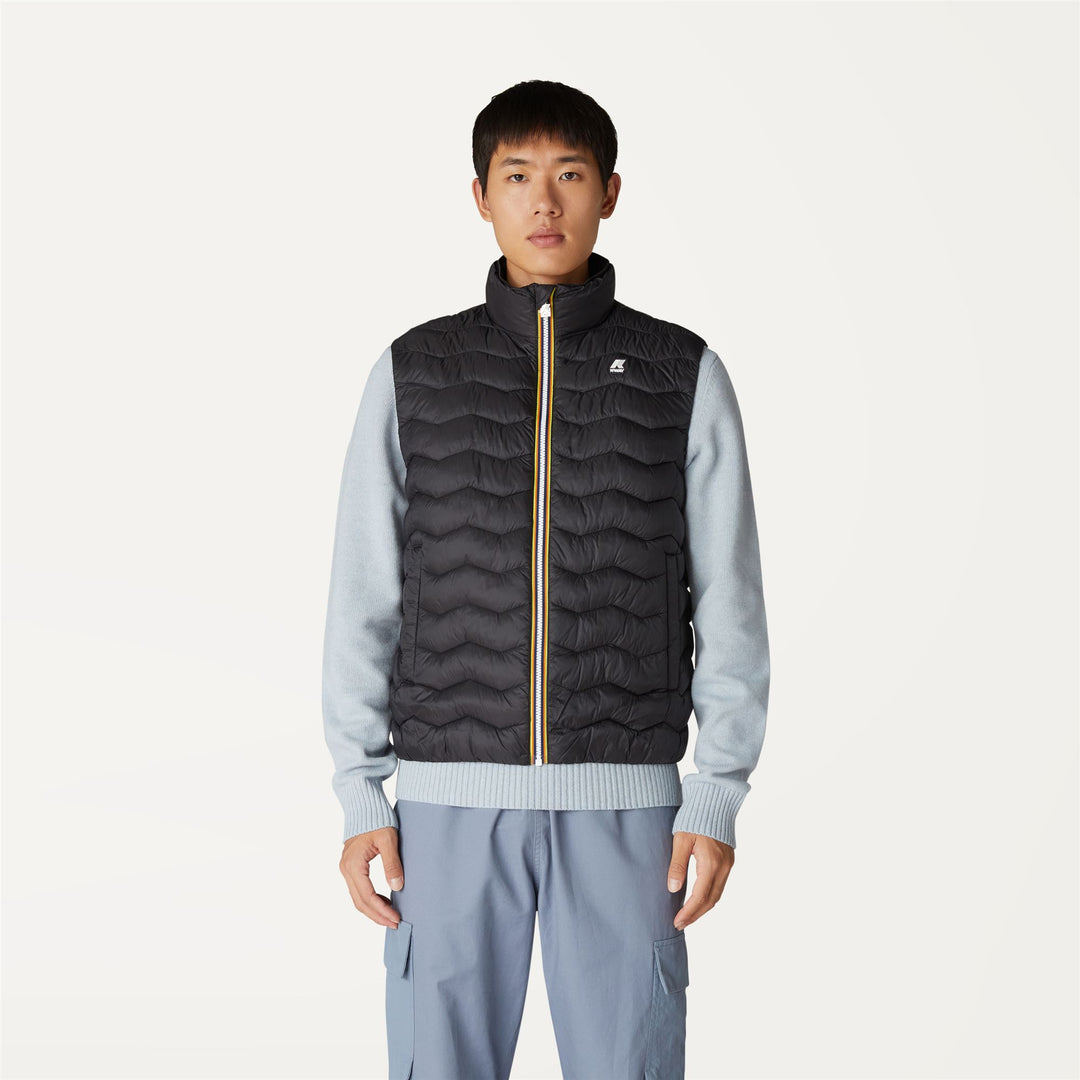 Black Grey Men's Eco-Friendly Quilted Vest for City Wear 01