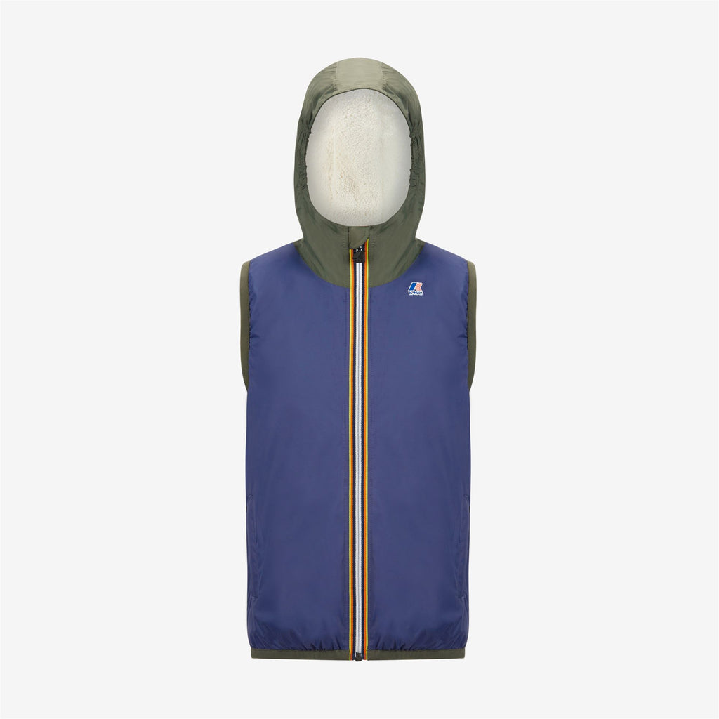Jackets_Kid unisex_P. LE VRAI 3.0 ORLAN ORSETTO_Vest_Blue M-Green B-Ecru - GREEN BLACKISH  - Blue Medieval - Commercial 1