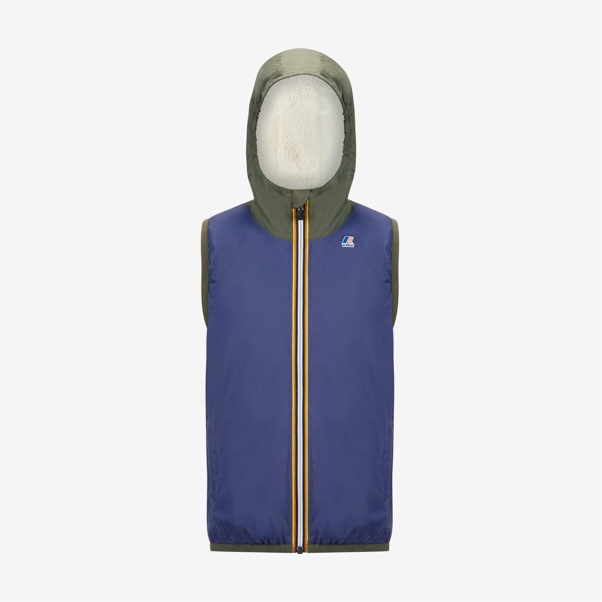 Jackets_Kid unisex_P. LE VRAI 3.0 ORLAN ORSETTO_Vest_Blue M-Green B-Ecru - GREEN BLACKISH  - Blue Medieval - Commercial 1