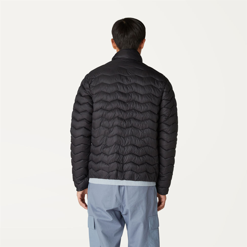 Black Grey Men's Quilted Short Jacket with Eco-Friendly Insulation 02