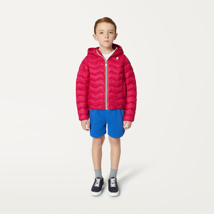 Jackets Boy P. JACK QUILTED WARM Short RED BERRY Dressed Back (jpg Rgb)		