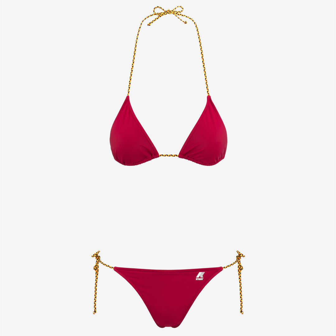 Bikini St Tropez para mujer en rojo rubí con Lycra de secado rápido 01