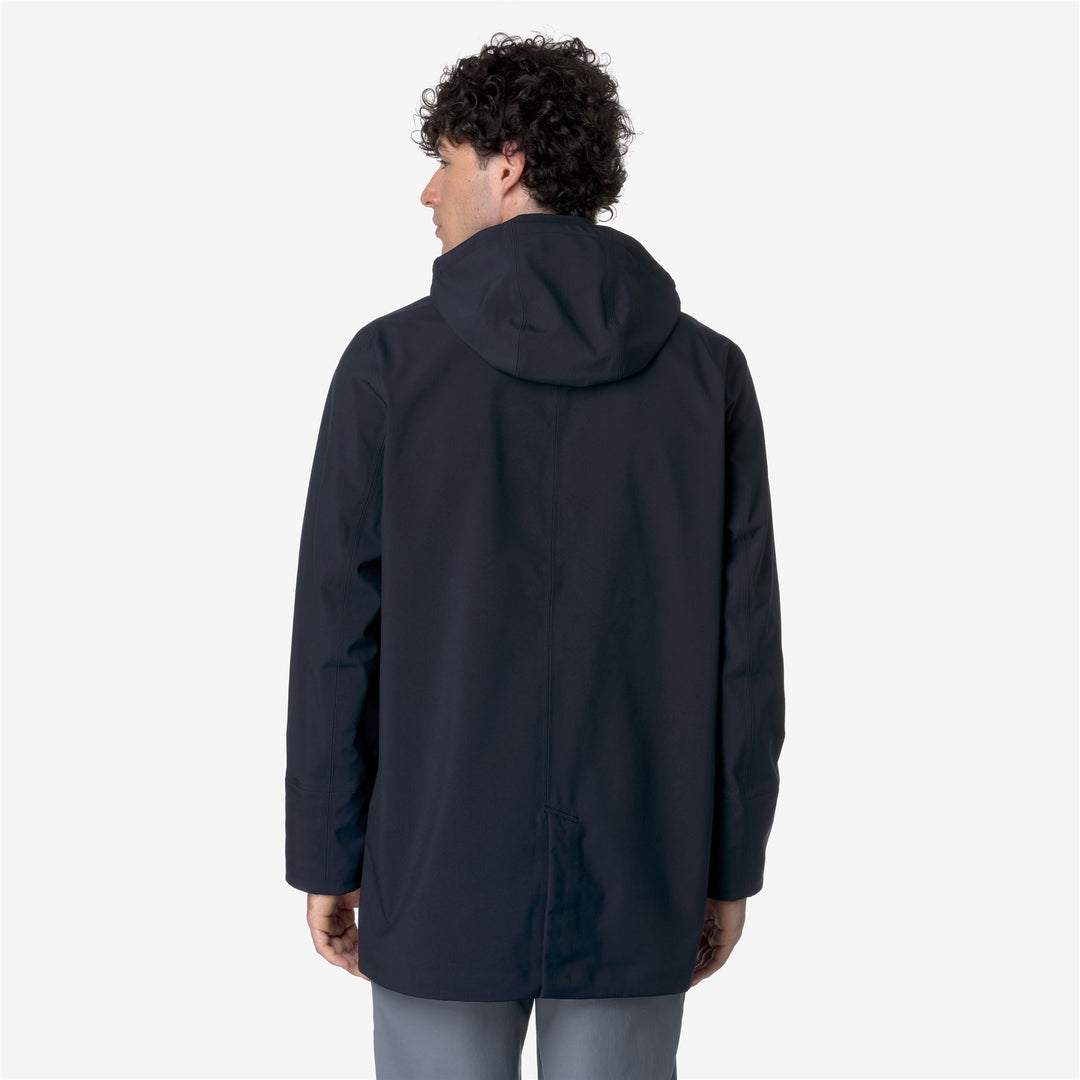 Blue Depth Men's Warm Mid Jacket with Detachable Hood main