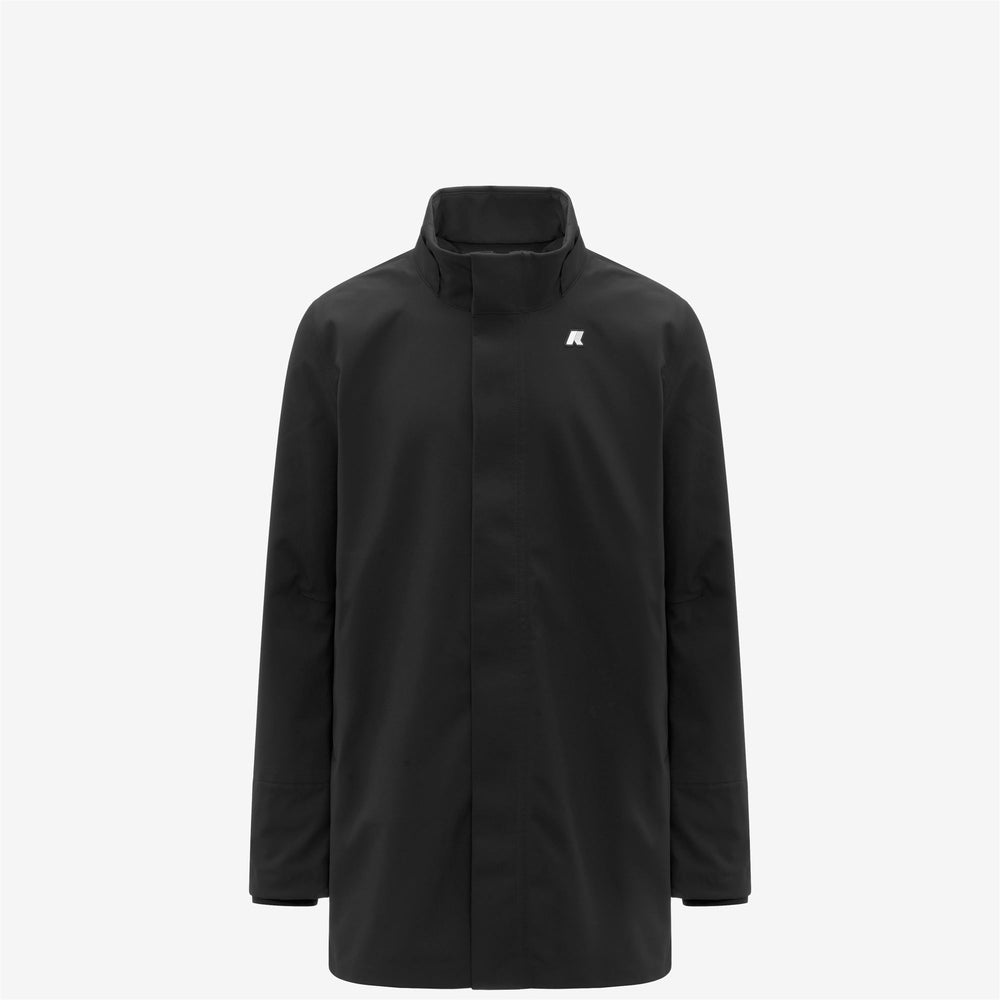 Black Grey Men's Lightweight Waterproof Parka with Detachable Hood 02