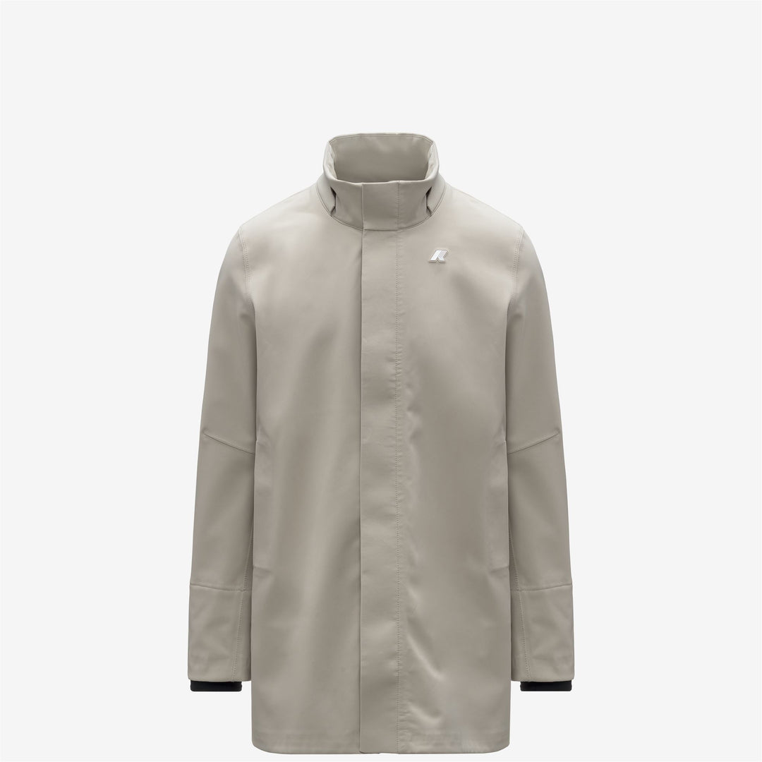 Parka beige de longitud media para hombre con capucha desmontable main