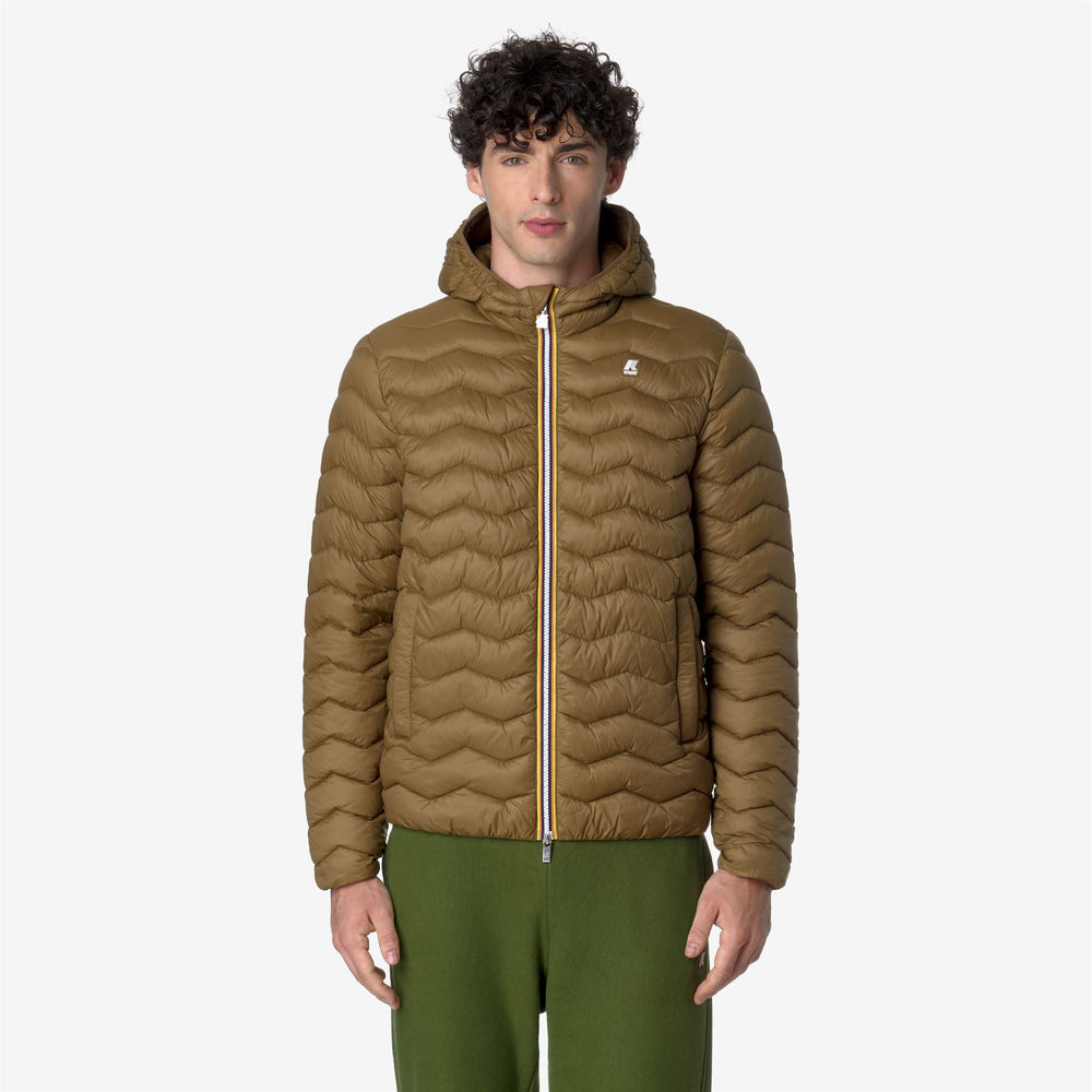 Brown Green Men's Eco-Friendly Quilted City Jacket 02
