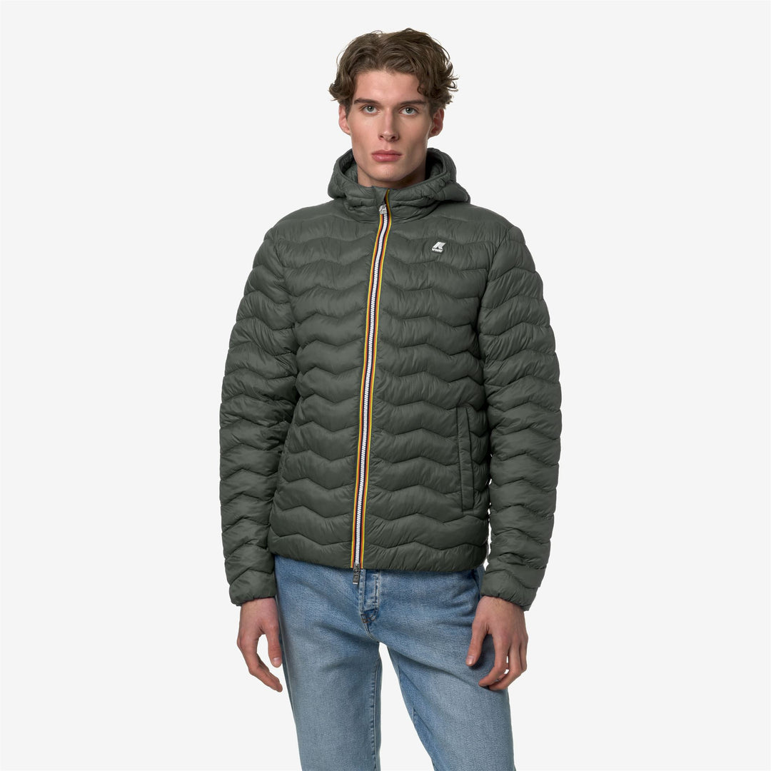 Blackish green Men's Eco-Friendly Quilted City Jacket 01