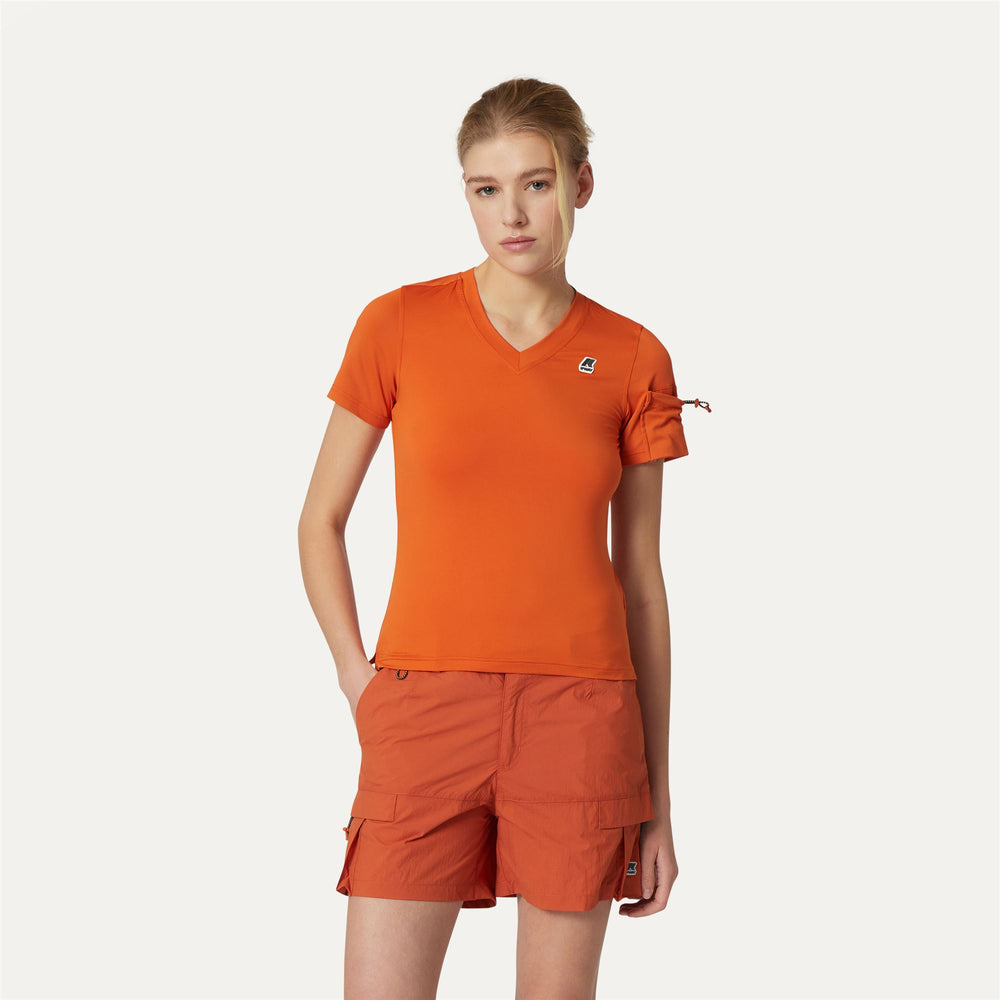 Copper orange Women's Packable Outdoor T-Shirt with UV Protection 02