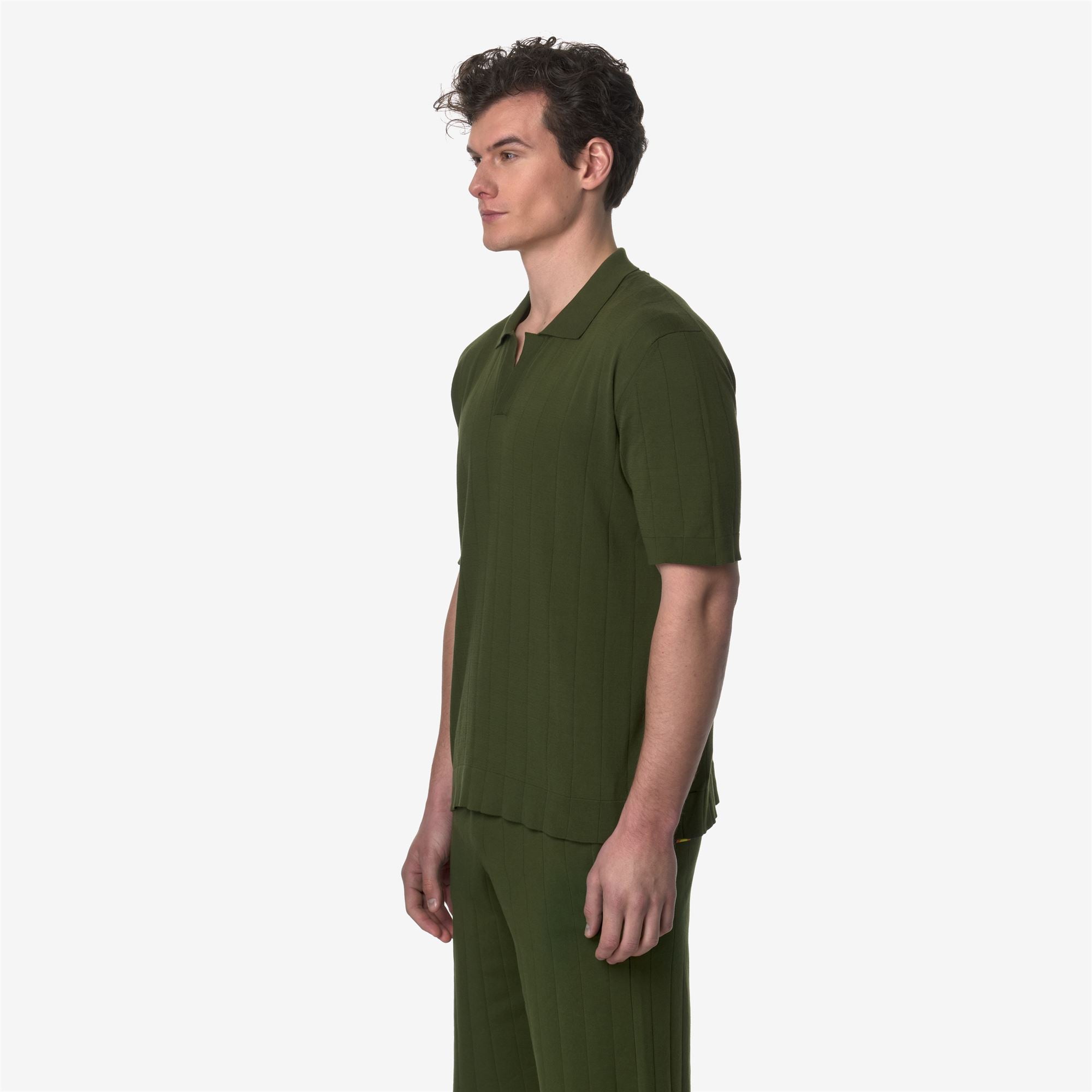 Knitwear_UNISEX_PLEYNEL KNITTED_Polo_GREEN SPHAGNUM - Commercial 5