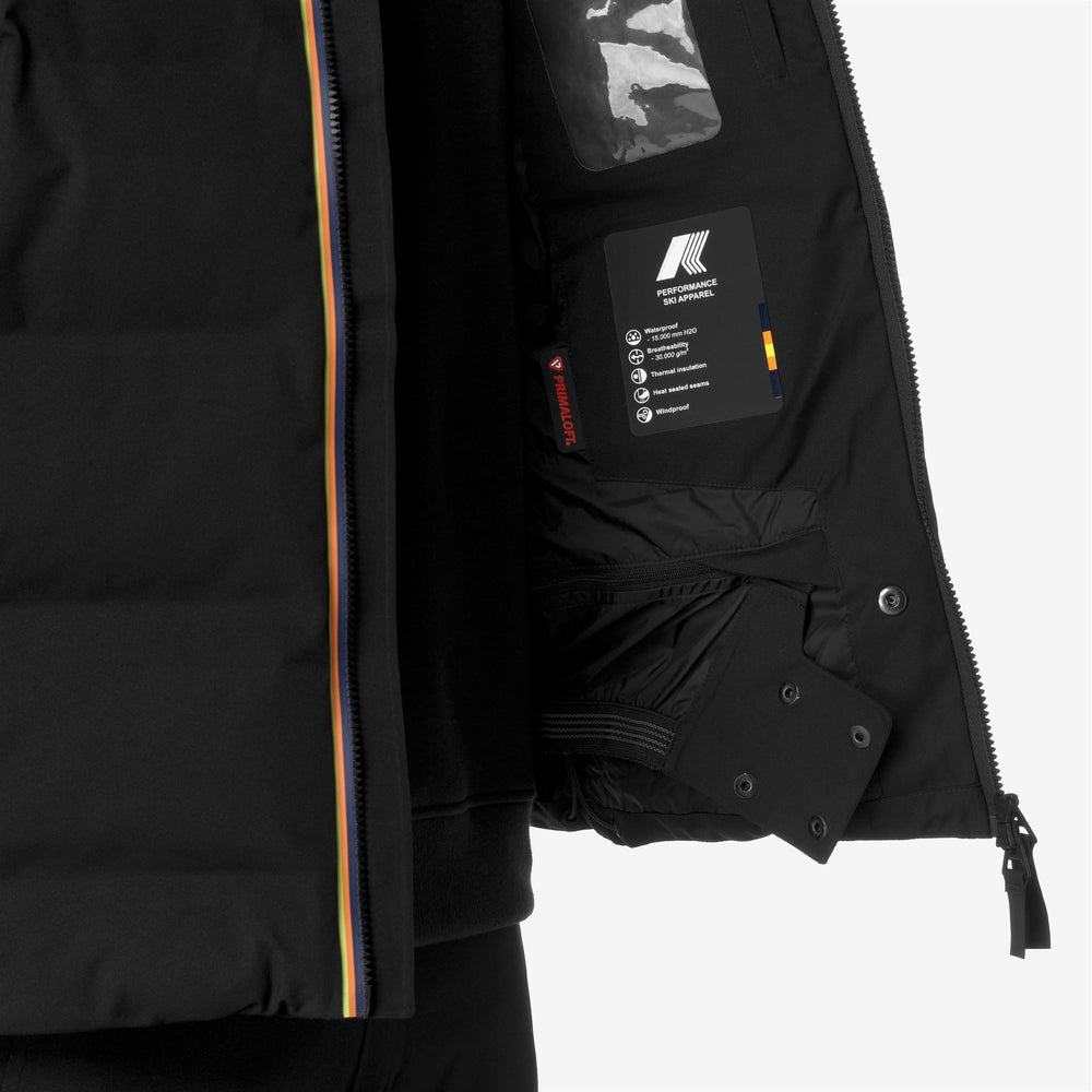 Black Grey Men's Waterproof Ski Jacket with PrimaLoft Insulation 02