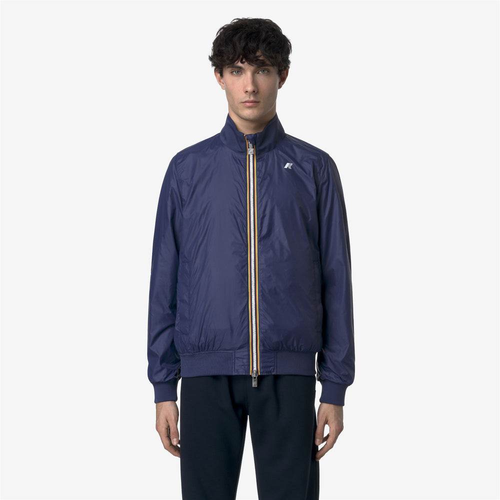 Deep Blue Men's Reversible Short Bomber Jacket for Variable Weather 02