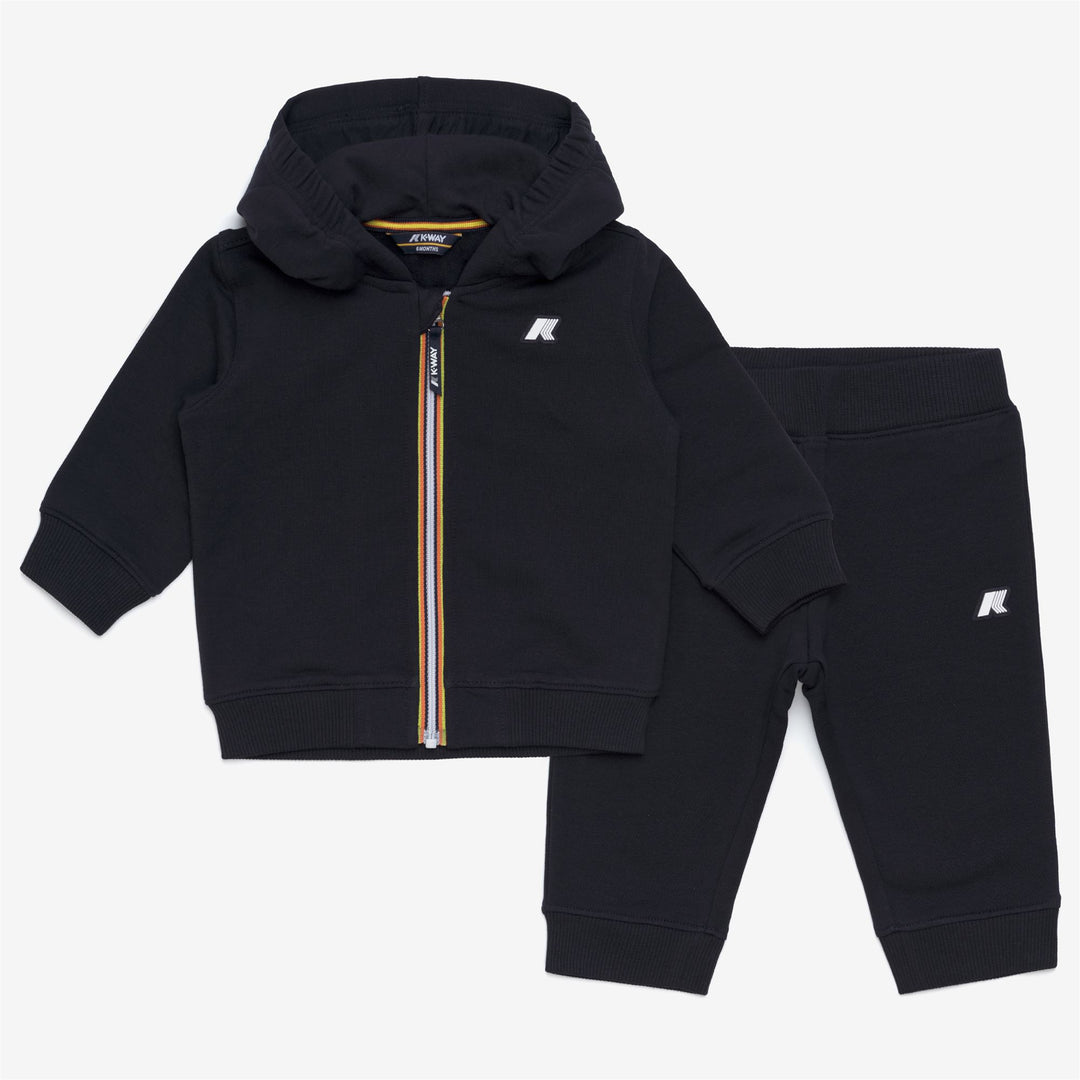 Completo pantaloni e maglione unisex blu scuro per bambini 01