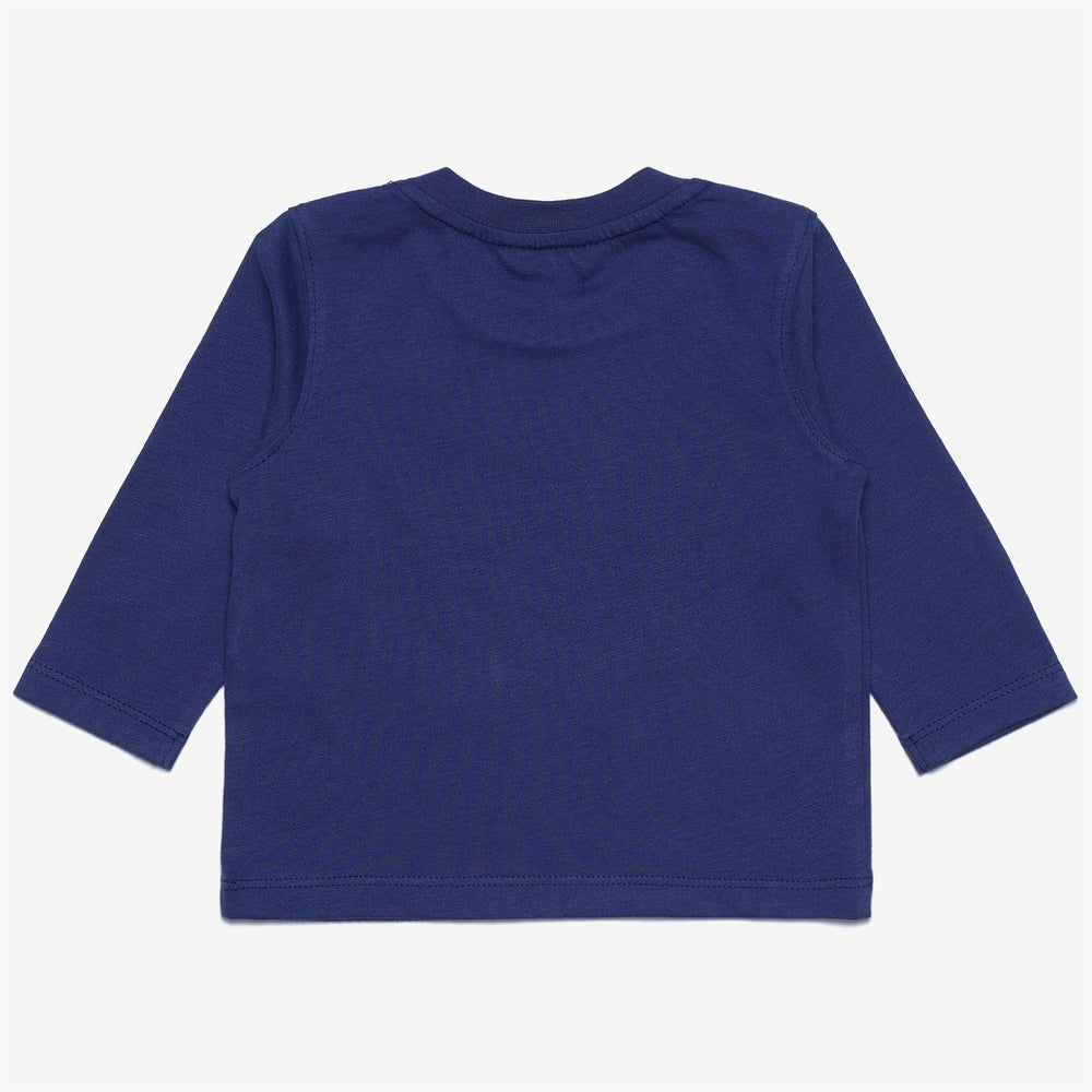 T-shirt unisex in cotone color cobalto intenso per bambini, per autunno e inverno 02