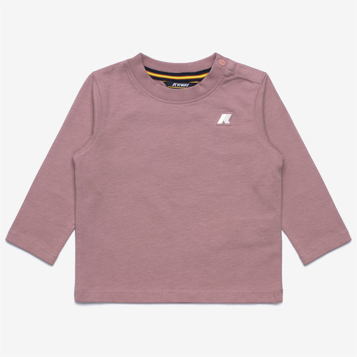 T-shirt unisex rosa in cotone per bambini, per autunno e inverno 1