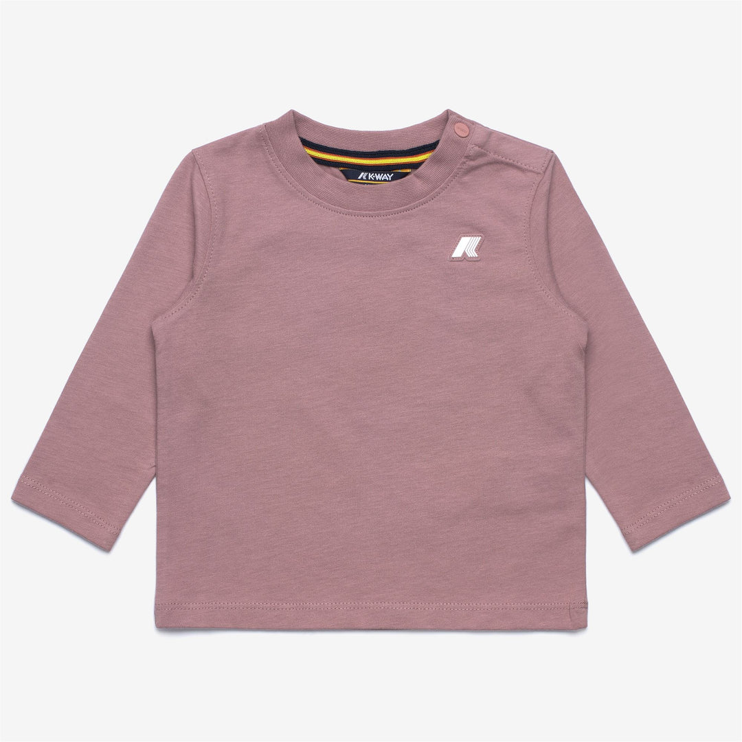 Pink unisex Kids' Cotton T-Shirt for Fall and Winter 01