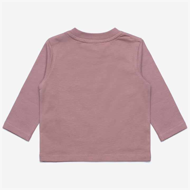 T-shirt unisex rosa in cotone per bambini, per autunno e inverno 2