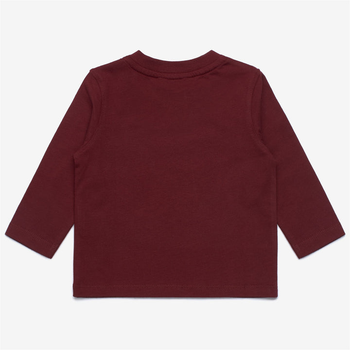T-shirt unisex rossa in cotone per bambini, per autunno e inverno 2