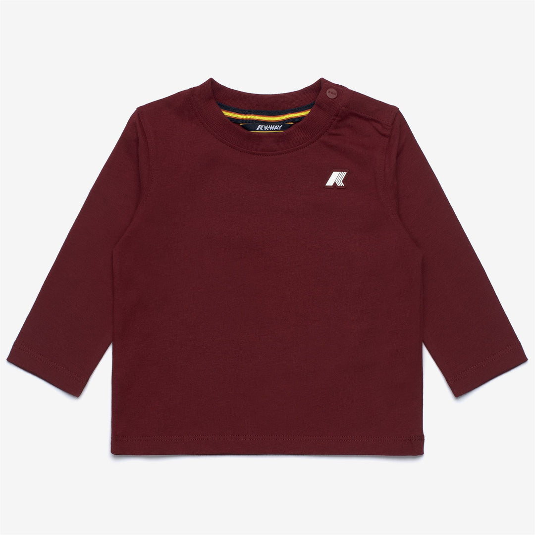 T-shirt unisex rossa in cotone per bambini, per autunno e inverno 01