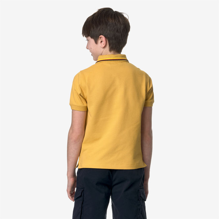 Polo Shirts Boy P. JUDE STRIPES Polo YELLOW MIMOSA Dressed Front Double		