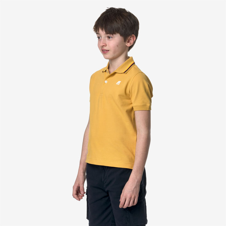 Polo Shirts Boy P. JUDE STRIPES Polo YELLOW MIMOSA Detail (jpg Rgb)			
