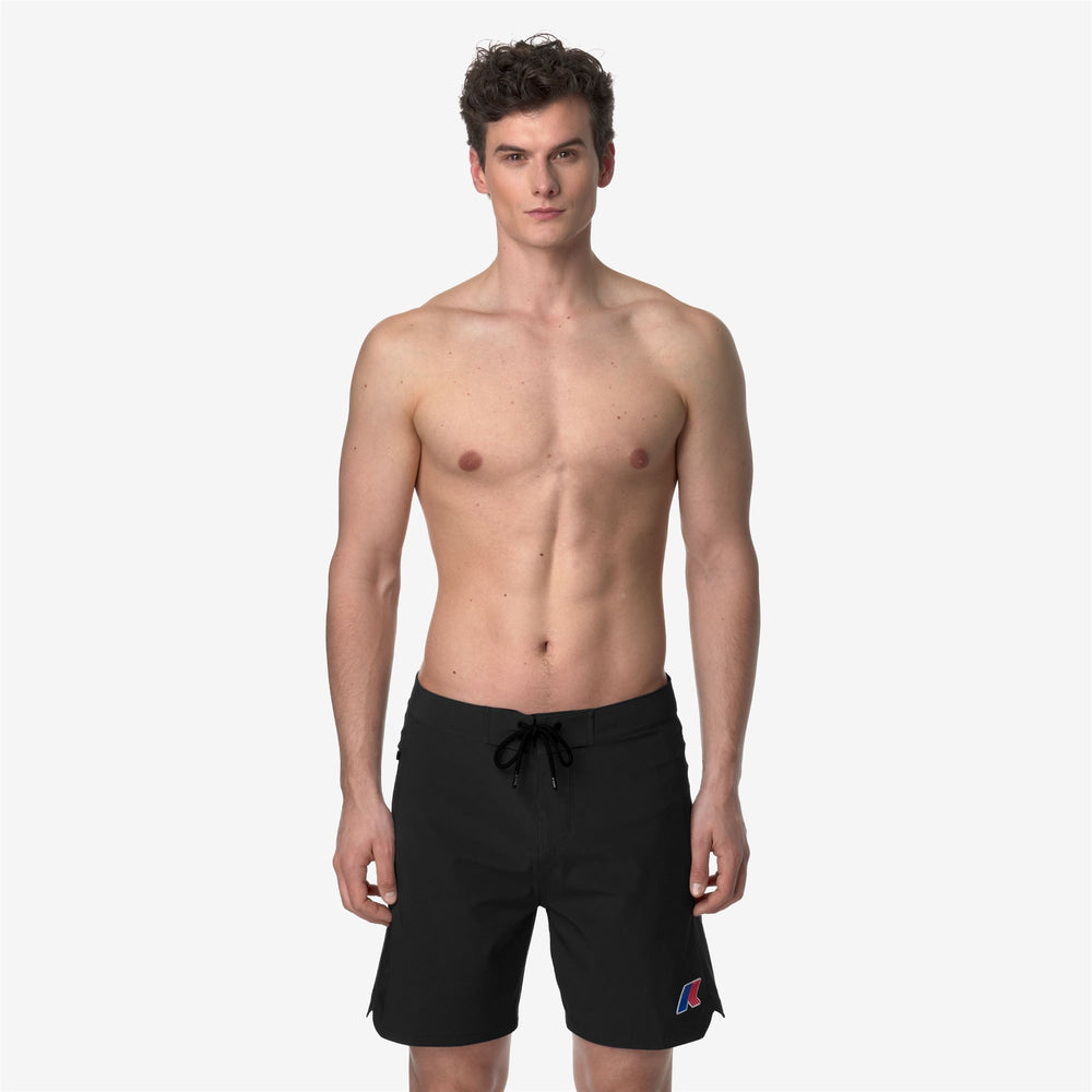 Grey Black Men's Quick-Dry Swimming Trunks with Zip Pocket 02