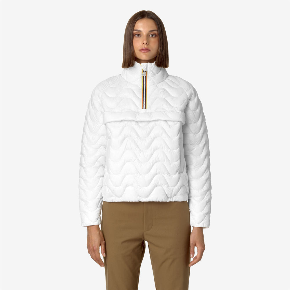 Grey white Women's Short Quilted Jacket with Eco-Friendly Insulation 02